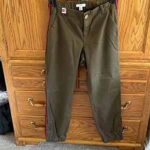 Pure Navy Side Stripe Zip Ankle Slacks